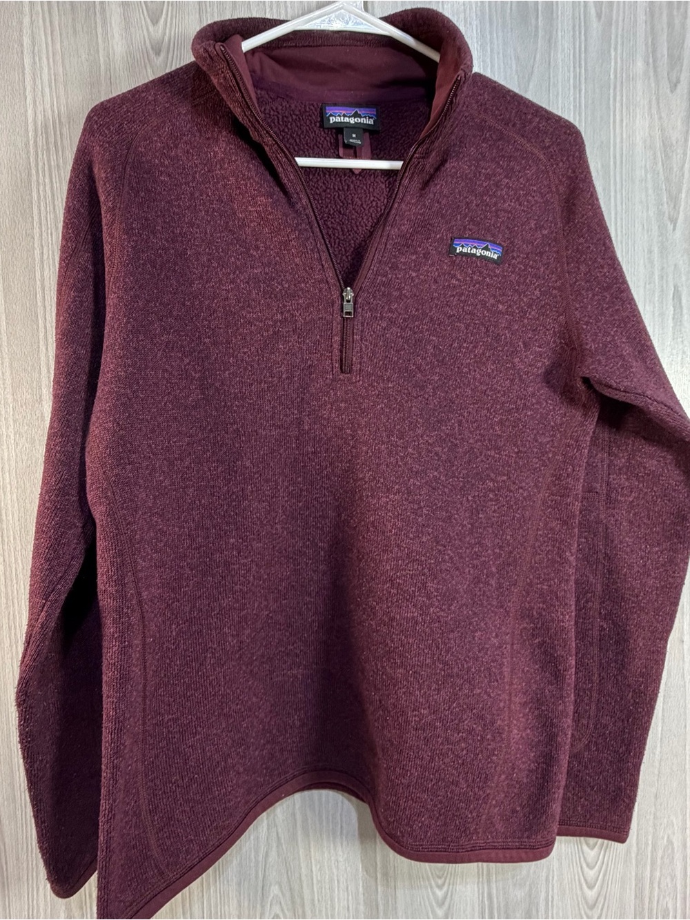 Patagonia Women's Better Sweater 1/4 Zip Fleece Jacket Maroon Purple Size M